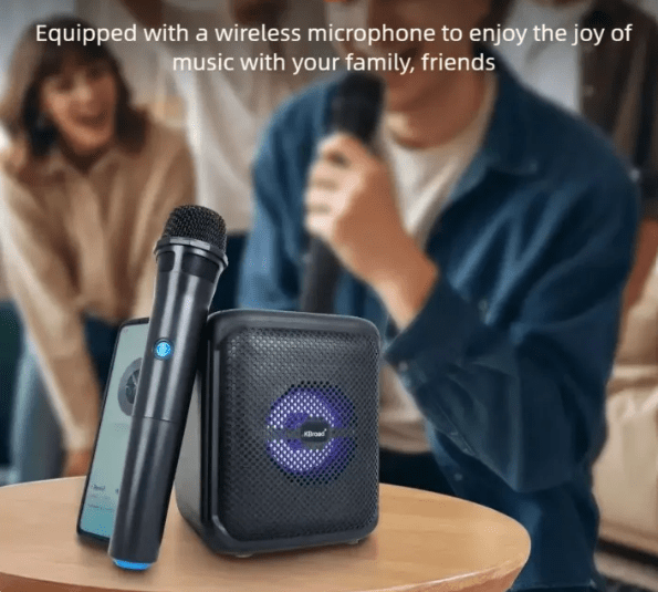 Portable Wireless Karaoke Speaker with Mic & RGB Lights Ⓢ